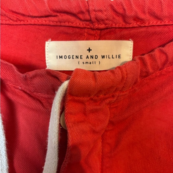 Imogene + Willie Lounge Pant Red Cotton Linen Blend slouchy Women’s Size S - Picture 6 of 7